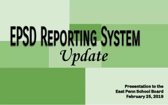 Presentation to the  East Penn School Board  February 25, 2019  Overview of  Committee Work