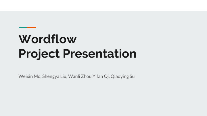 wordflow project presentation