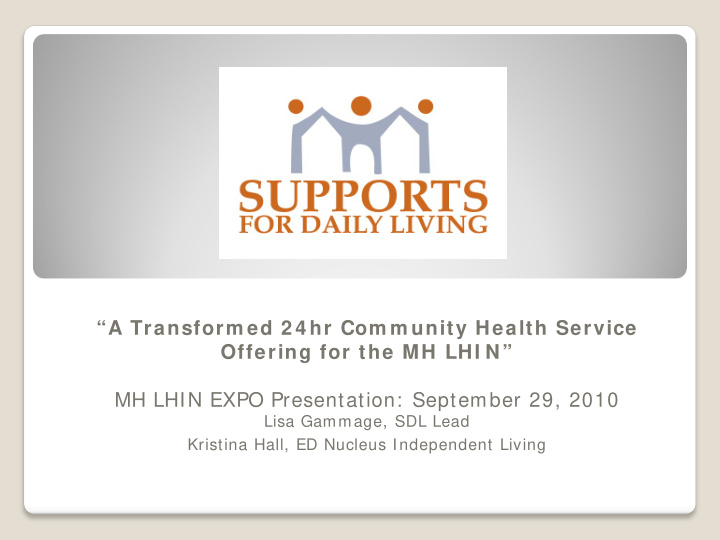 a transform ed 2 4 hr com m unity health service offering