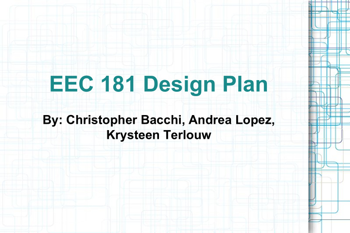 eec 181 design plan
