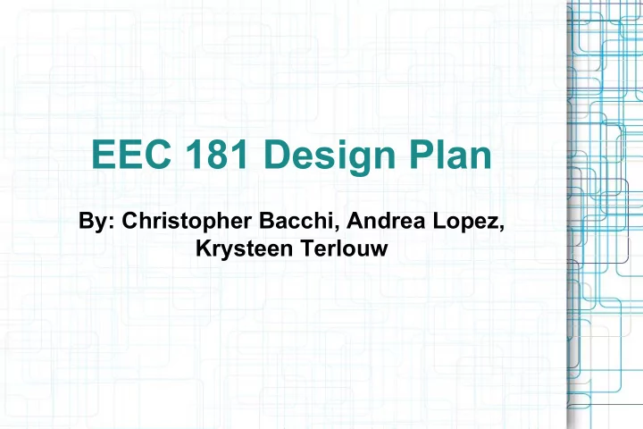 eec 181 design plan