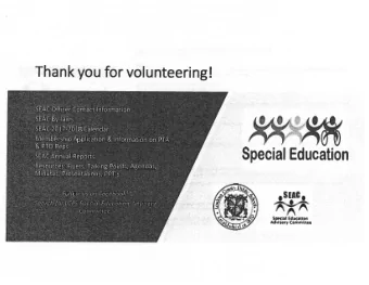 volunteering! Special Education    S  E  A  C  Sp&amp;L1  [  d  i  i  c  t  i  o  n  Advijory  C
