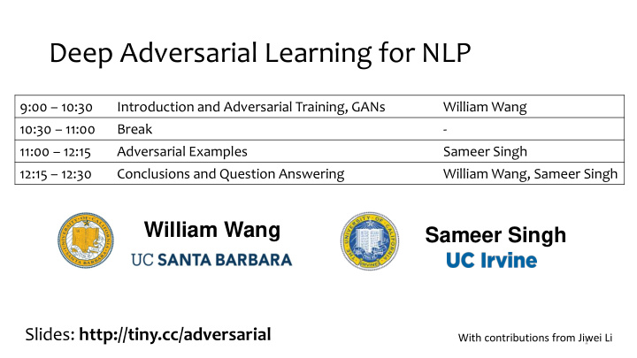 deep adversarial learning for nlp