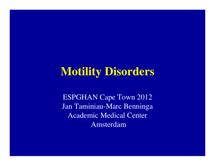 motility disorders
