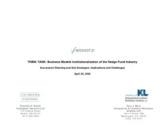 BUILDING VALUE IN THE FIRM  BUILDING VALUE IN THE FIRM  1  BUILDING VALUE IN THE FIRM  Second