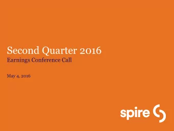 Second Quarter 2016  Earnings Conference Call  May 4, 2016 Participants on todays call  Suzanne