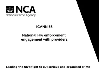 Leading the UK's fight to cut serious and organised crime  SECURITY CLASSIFICATION