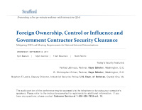 foreign ownership control or influence and foreign