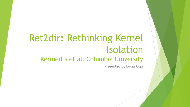 ret2dir rethinking kernel isolation kermerlis et al