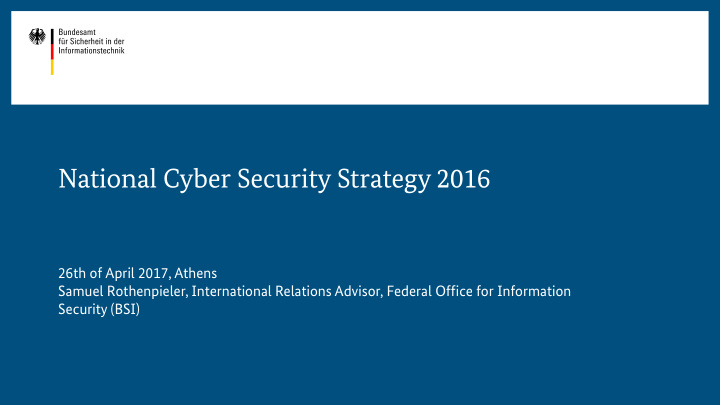 national cyber security strategy 2016