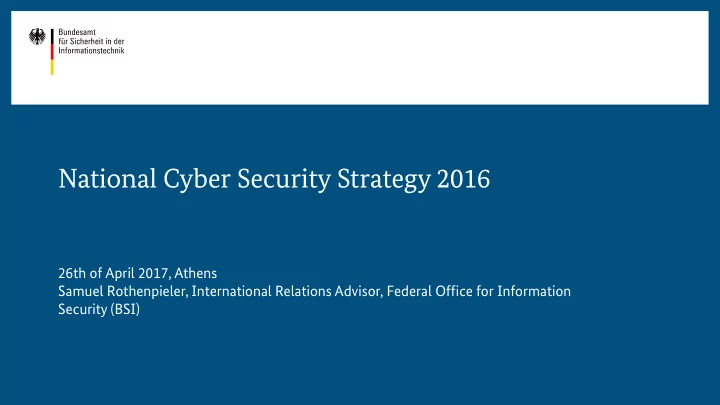 national cyber security strategy 2016
