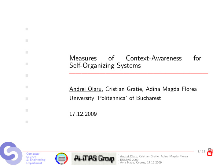 measures of context awareness for