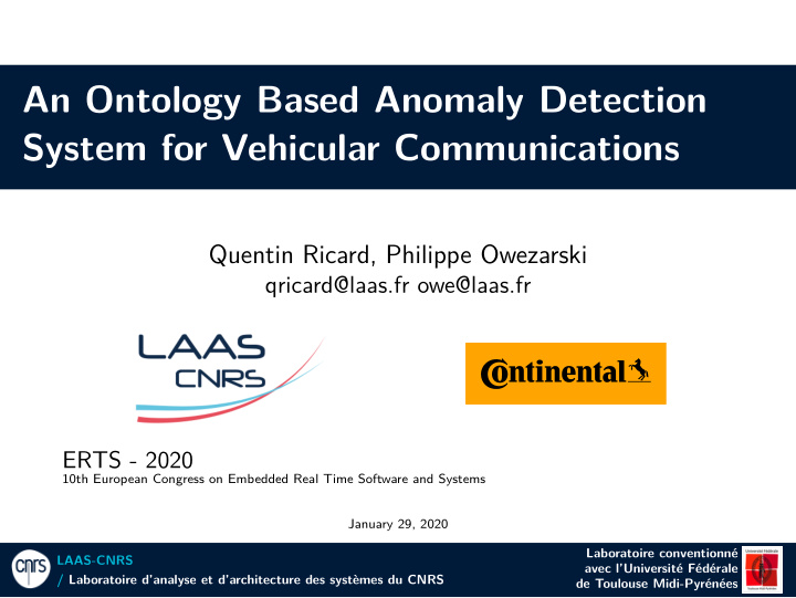 an ontology based anomaly detection system for vehicular