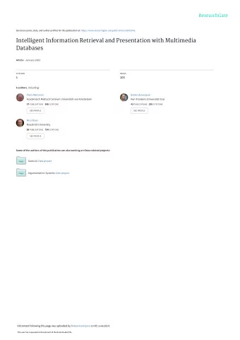 Intelligent Information Retrieval and Presentation with Multimedia  Databases Article  January