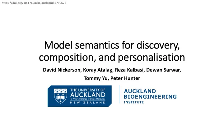 mode odel s semantics cs f for or di discover ery com