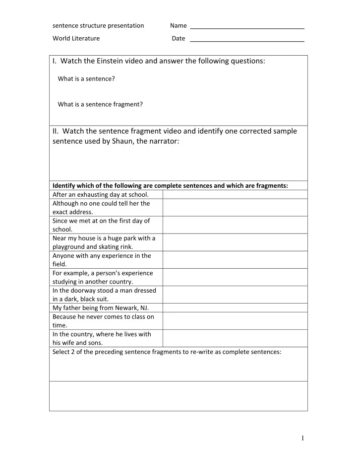 i watch the einstein video and answer the following