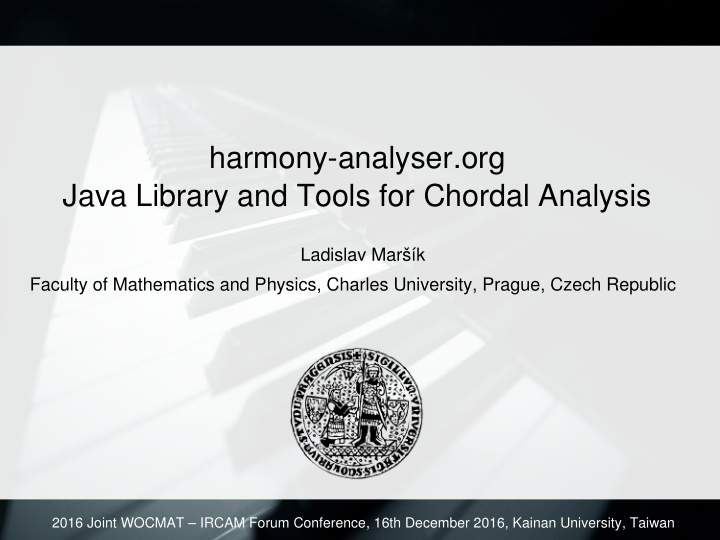 harmony analyser org java library and tools for chordal