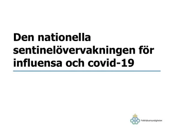 Den nationella  sentinelvervakningen fr  influensa och covid-19  Sentinelvervakning