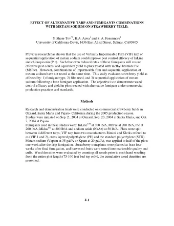 EFFECT OF ALTERNATIVE TARP AND FUMIGANTS COMBINATIONS  WITH METAM SODIUM ON STRAWBERRY YIELD. S.