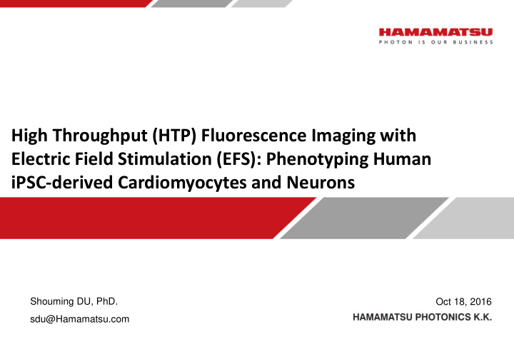 high throughput htp fluorescence imaging with electric