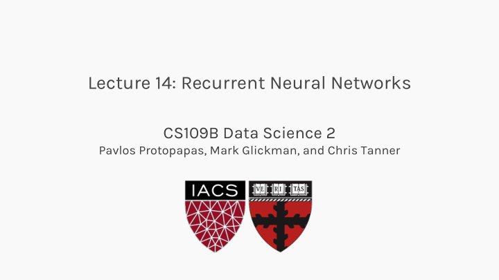 lecture 14 recurrent neural networks