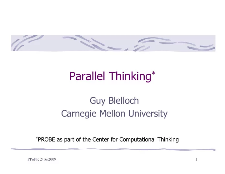 parallel thinking