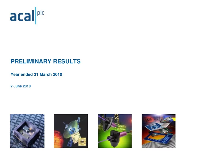 preliminary results