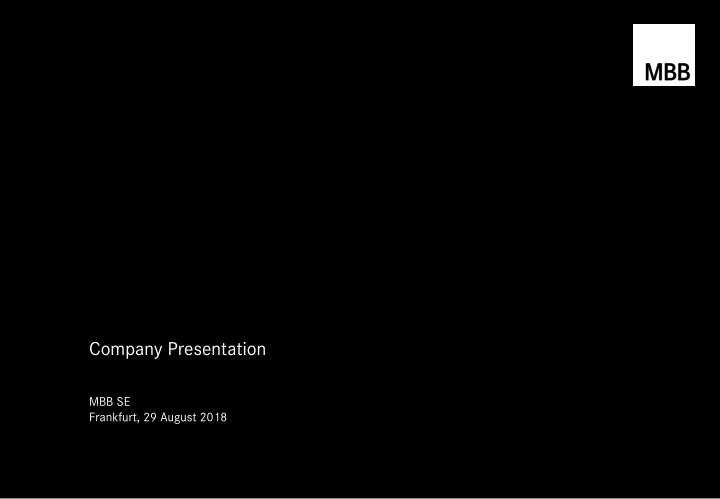 company presentation