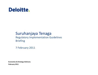 Suruhanjaya Tenaga  Regulatory Implementation Guidelines  Regulatory Implementation Guidelines