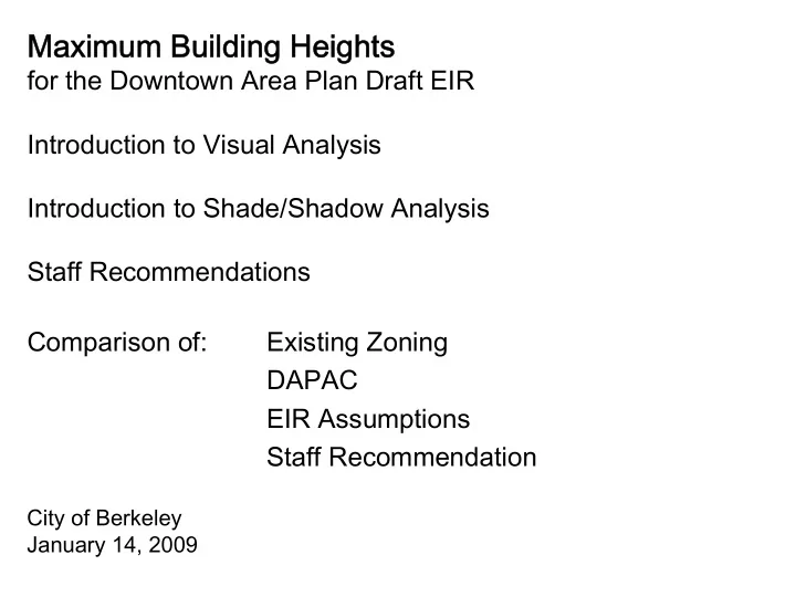 maximum building heights