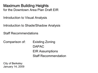 Maximum Building Heights  for the Downtown Area Plan Draft EIR  Introduction to Visual Analysis