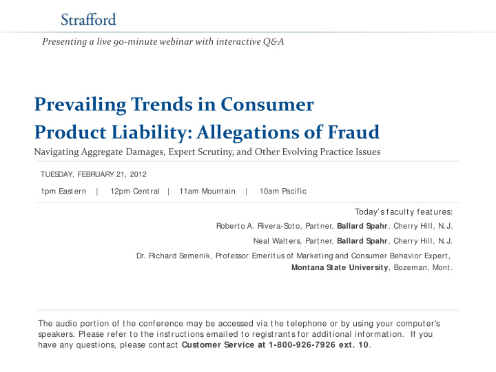 prevailing trends in consumer product liability