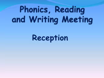 Reception  Meeting contents:  Speaking and listening  Nursery    Fine motor skills