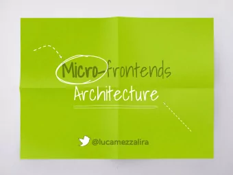 Micro-frontends  Architecture  @lucamezzalira  1  Ciao :)  Luca Mezzalira  VP of Architecture at
