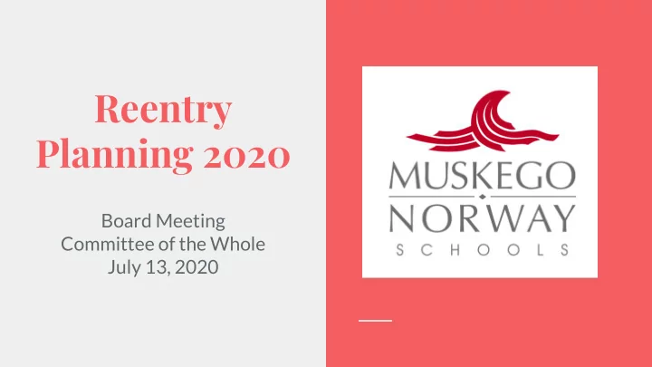 reentry planning 2020