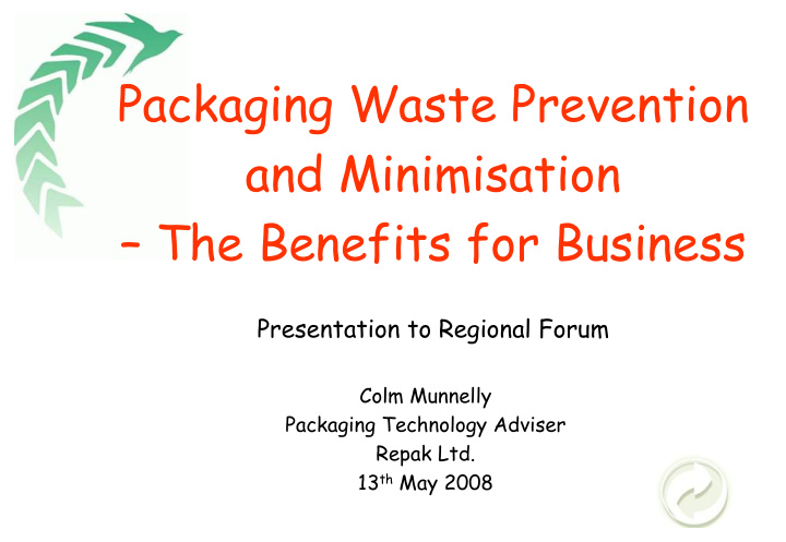 packaging waste prevention and minimisation the benefits