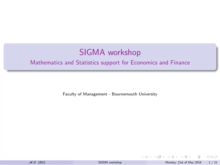 sigma workshop