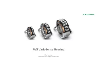 FAG VarioSense Bearing  Mechatronics  Schaeffler Technologies AG &amp; Co. KG  Introduction