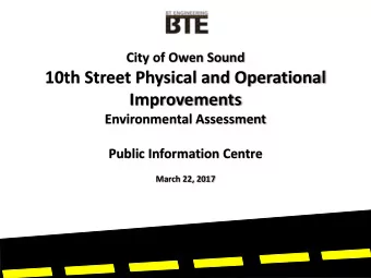 10th Street Physical and Operational  Improvements  Environmental Assessment  Public Information
