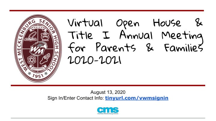 virtual open house title i annual meeting for parents