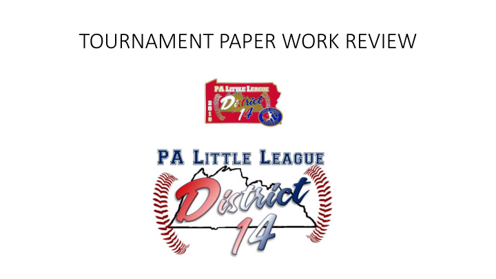 tournament paper work review tournament player