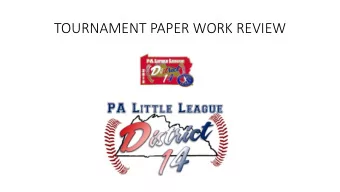 TOURNAMENT PAPER WORK REVIEW  TOURNAMENT PLAYER  VERIFICATION FORM  Proof of Age  Proof of