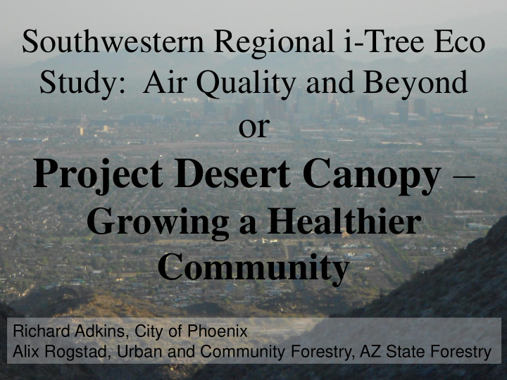 project desert canopy