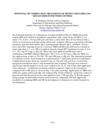 POTENTIAL OF COMBINATION TREATMENTS OF METHYL DISULFIDE AND  METAM SODIUM FOR WEED CONTROL  R.