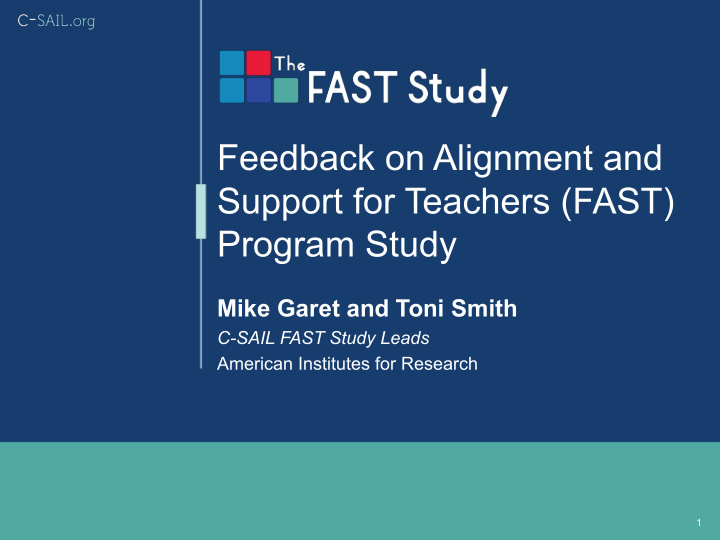 feedback on alignment and support for teachers fast