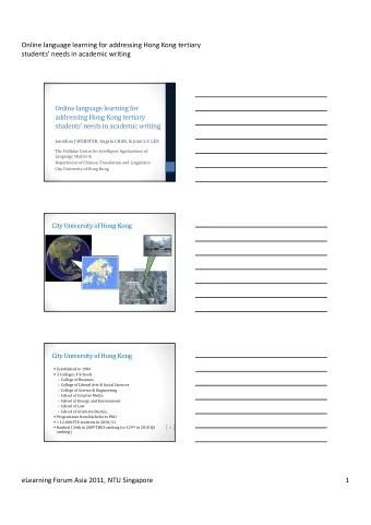 Online language learning for addressing Hong Kong tertiary students needs in academic writing