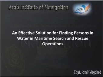 An Effective Solution for Finding Persons in  Water in Maritime Search and Rescue  Operations