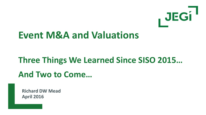 event m a and valuations