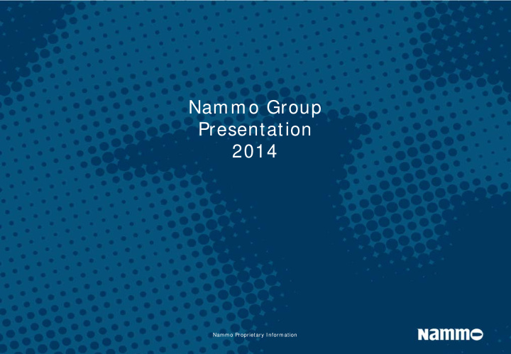 nammo group presentation 2014