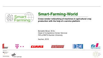 Smart-Farming-World  Cross-vendor networking of machines in agricultural crop  production with the
